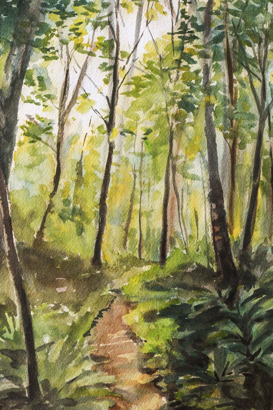 Sun-Kissed Forest Original Watercolour