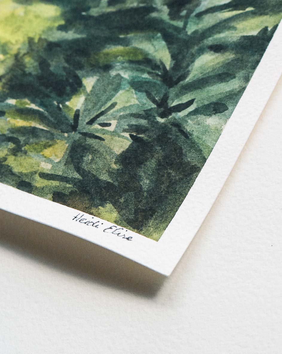 Sun-Kissed Forest Original Watercolour