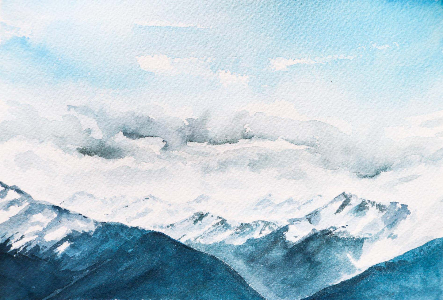 Stormy Southern Alps Original Watercolour