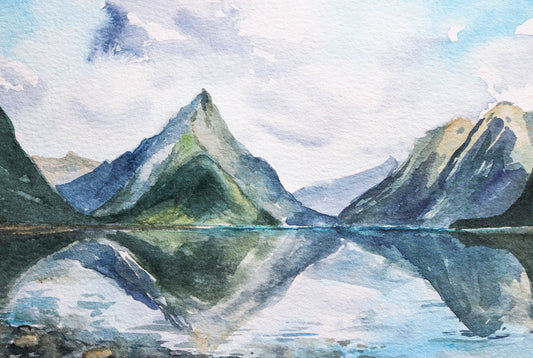 Milford Sound Mini Watercolour