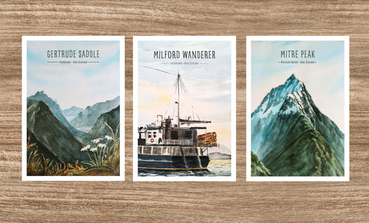 Milford Road Trip Postcards Set of 3